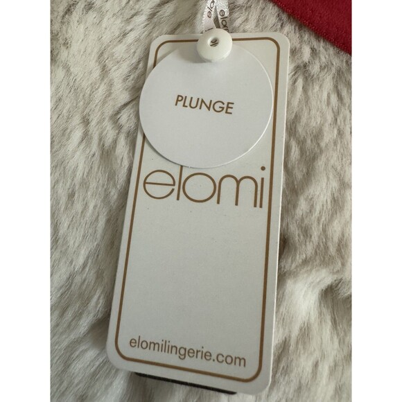 ELOMI Stretch Lace Underwire Plunge Bra, US 38E Sparkle Confetti Hot Pink New - Picture 6 of 6